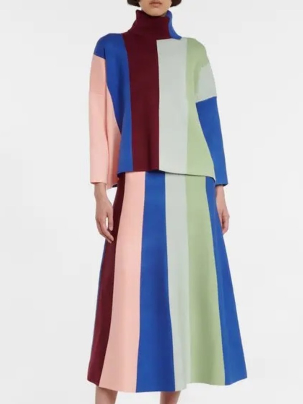 Victoria Beckham Multicolor Striped Turtleneck Sweater